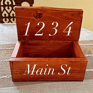 Address sign with planter box